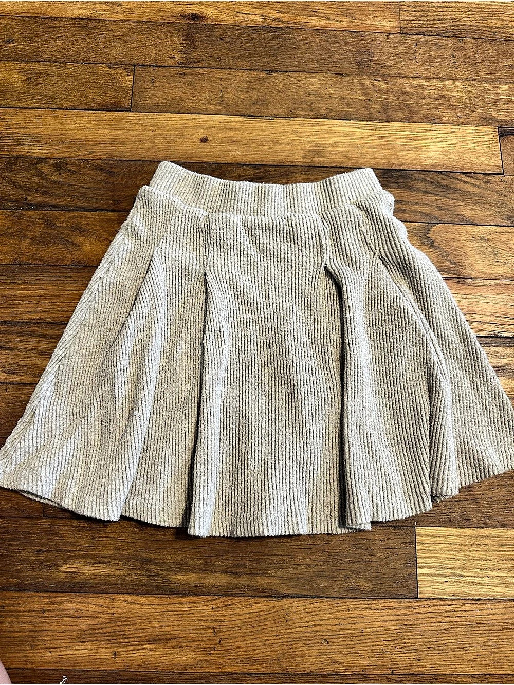 Zara Pleated A-Line Skirt in Taupe (7)